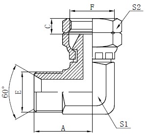 BSP Elbow Connector Tegning